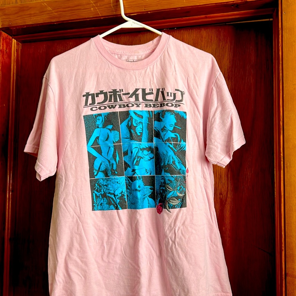 Cowboy Bebop T Shirt Adult Size Large pink Short Sleeve Graphic Anime Japanese